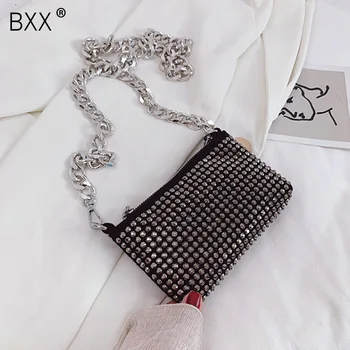 

[BXX] Solid Color Simple Small Crossbody Bags For Women 2020 Summer Elegant Chain Shoulder Handbags Female Travel Bags HN213
