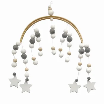 

Baby Rattles Mobile Wooden Beads Wind Bed Bell Child Hanging Newborn Wind Chimes Bell Room Decoration Photography Props