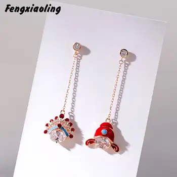 

Fengxiaoling 925 Sterling Silver Chinese Style Mask Drop Earrings Jewelry Earrings For Women Peking Opera Earrings Fine Earrings