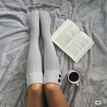 Женские носки Харадзюку Зима Весна теплые длинные гольфы консервативный стиль женские Однотонные эластичные носки для девочек модные Medias