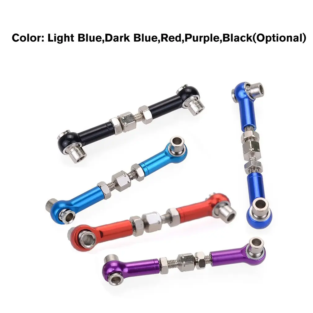 

6PCS Adjustable Aluminium Alloy Servo Linkage Pull Rod Arms M3 Threas 3mm Hole 47-57mm Long for RC Drift Car Monster Truck Buggy