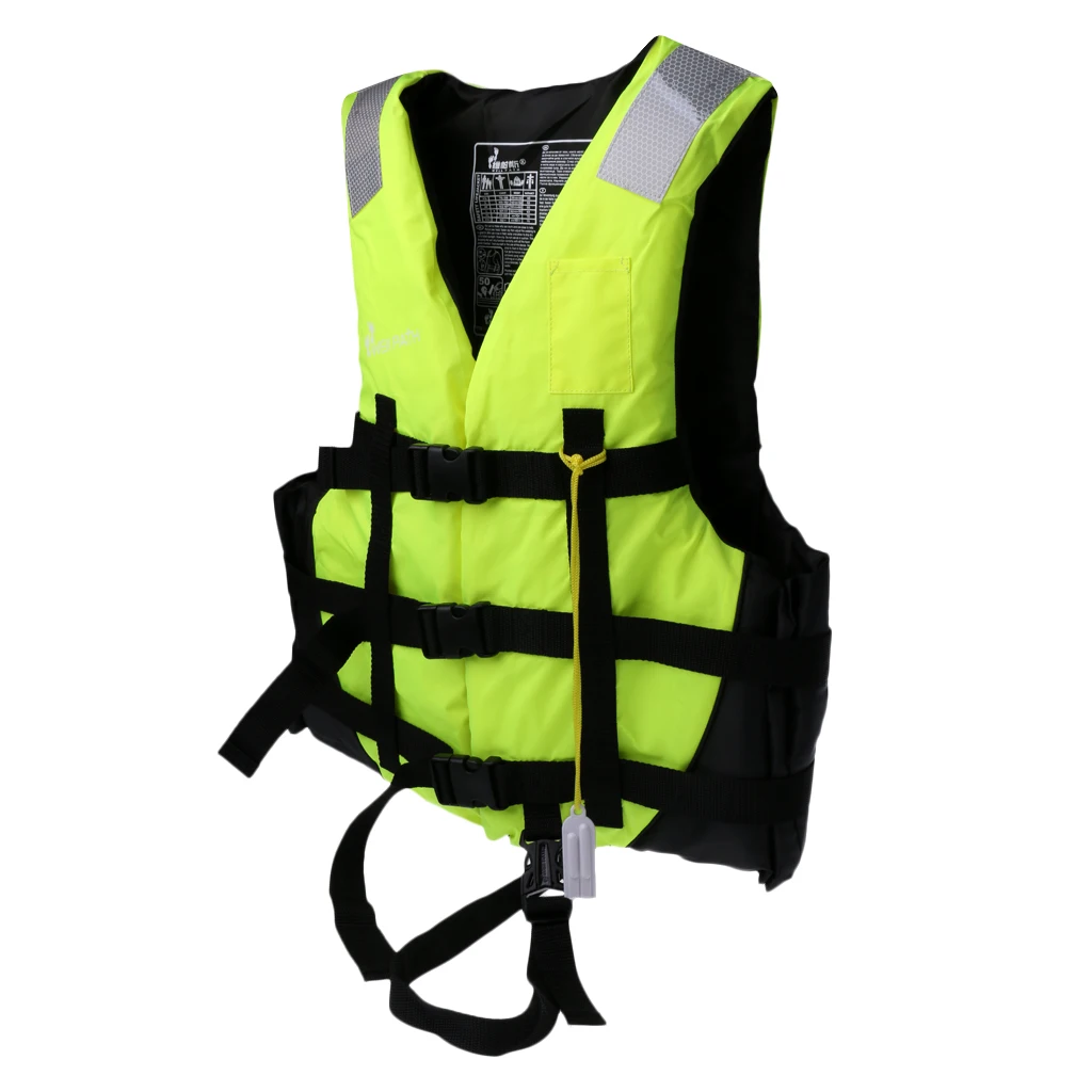 Safety Life Vest Jacket Kayak Canoe Boat Fishing Ski Foam Vest w/ Bright Reflective Stripe Swimming Buoyancy Aid for Adult