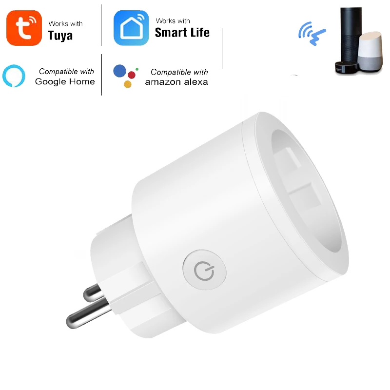Мини 16A ЕС Смарт Wifi Разъем с питанием монитор розетка работает Google Home Alexa IFTTT