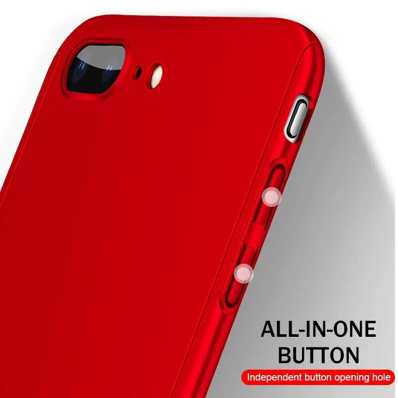 360 полный защитный чехол для iPhone 7 8 6S 6 Plus чехол для iPhone X XR XS максимальный чехол 5 5S se чехол для телефона Plsatic Coque glass
