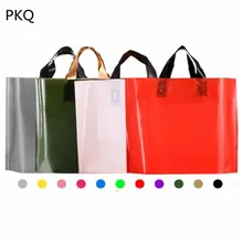 50pcs 30*20*8cm Thicken clothing bag Custom Logo Plastic Bag With Handle Large Shopping Bag Jewelry Garment Package Bags
