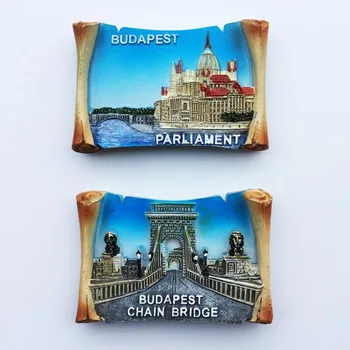 

Europe Hungary Budapest Travel Souvenirs Fridge Magnets Resin Handmade Painted Magnetic Refrigerator Message Board Stickers