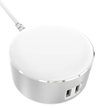 

Aluminum Alloy Smart Press Control Dual Usb Dimmable Anti-Slip Charger Bedside Led Night Light(Eu Plug)