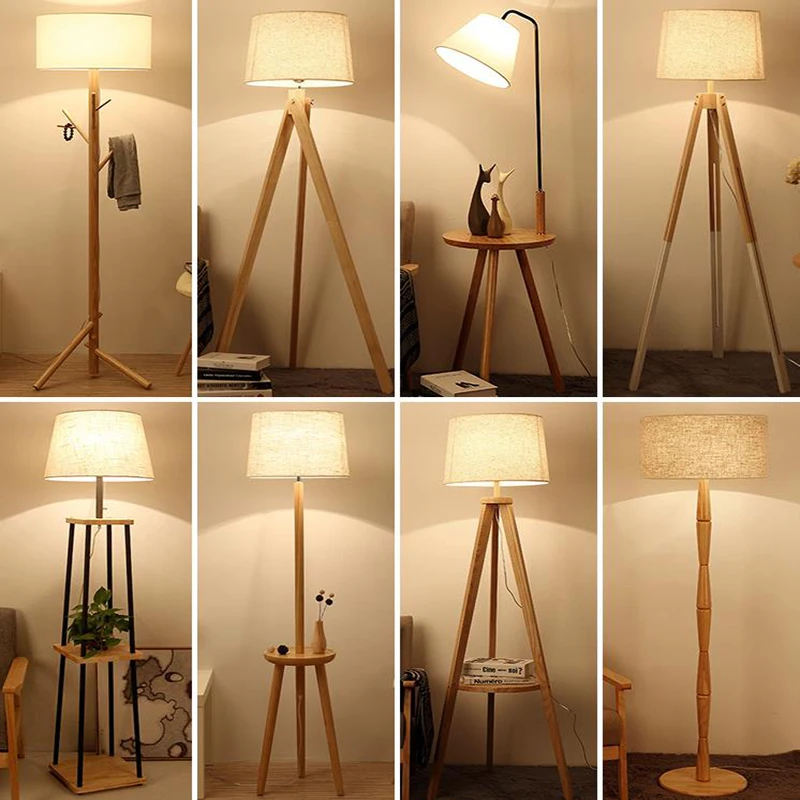 Vloer Lampen Nordic moderne Houten Minimalistische verlichting armatuur