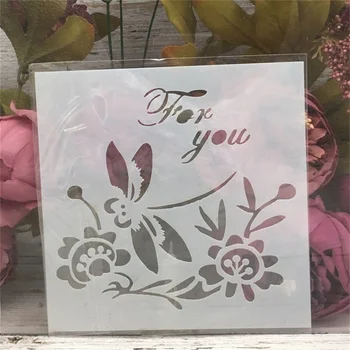 

15*15cm For You Dragonfly Flower DIY Layering Stencils Wall Painting Scrapbook Coloring Embossing Album Decorative Template