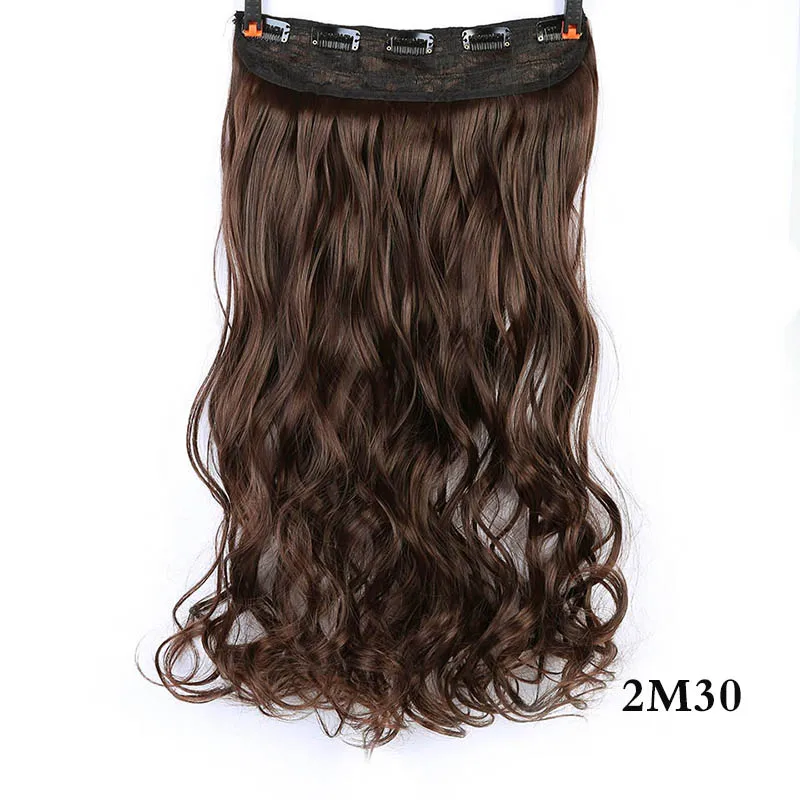 Xuanguang longo ondulado clip em uma parte extensano do cabelo metade cabecha real natural cabelo sintético clip em шиньон - Цвет: 901-2I30