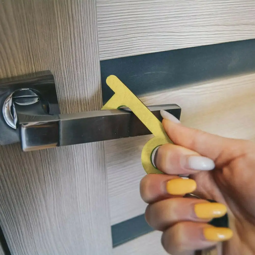 1 pcs Portable Hygiene Hand Antimicrobial Brass EDC Key Door Metal Handle Elevator Opener Ope Y9F7 | Красота и здоровье