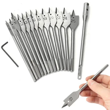 

15psc 6~25mm Wood Drill Bits Flat Self Cut Metric Woodworking Power Tool Set