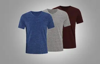 

2020 Summer New design good quality men V-Neck casual T-shirt blue gray red An t04