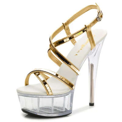 Новинка Популярная женская обувь Босоножки на платформе Очень высокий каблук 15