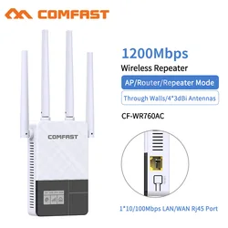 Amplificador de sinal de internet, banda dupla, 1200mbps, sem fio, 2.4ghz, 5ghz, antena extensora de alcance