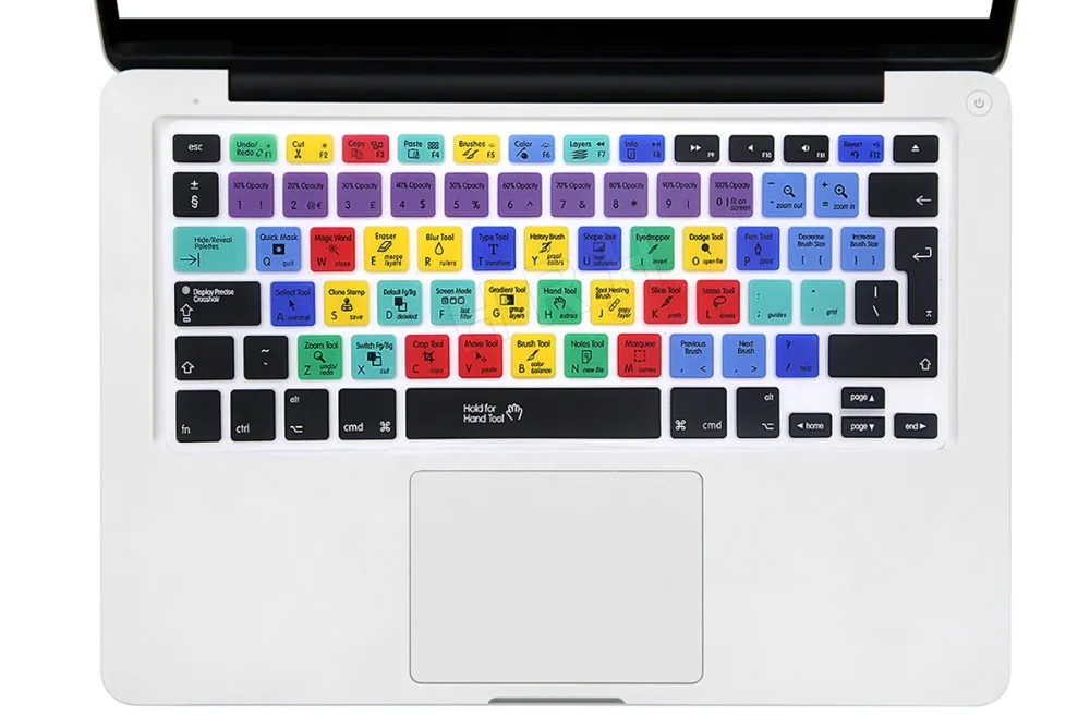 HRH фотошоп PS ярлыки горячие клавиши силиконовая клавиатура обложка кожа для Macbook Air Pro retina 13 15 17 выпуск до