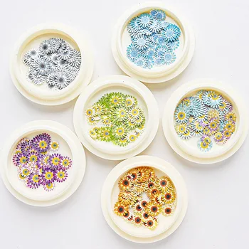 

1Jar 3D Daisy Flower Nail Art Patches Japanese Style Wood Pulp Slices Paper Sticker Nail Ornament Crafts DIY Decorations Tr#077