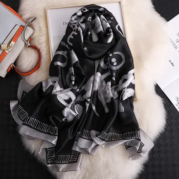 

Fashion Beach Long Shawl Skull Scarf Women Foulard Muslim Hijab Pashmina Silk Scarves Print Lady Bufanda 2020 New