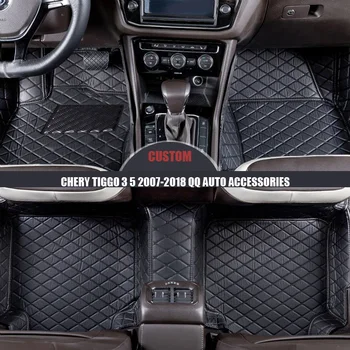

Custom PU Leather Car Floor Mats Trunk mat for Chery Tiggo 3 5 2007-2018 Qq Auto Accessories Double Floor Mat Auto Styling