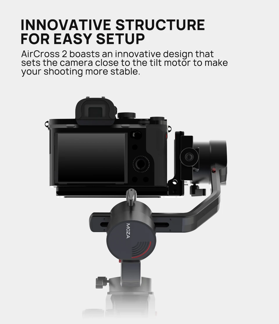 Moza AirCross 2 3-осевой ручной шарнирный стабилизатор для камеры GoPro для Nikon D5/однообъективной зеркальной камеры Canon EOS R/снаряжение BMPCC 4K