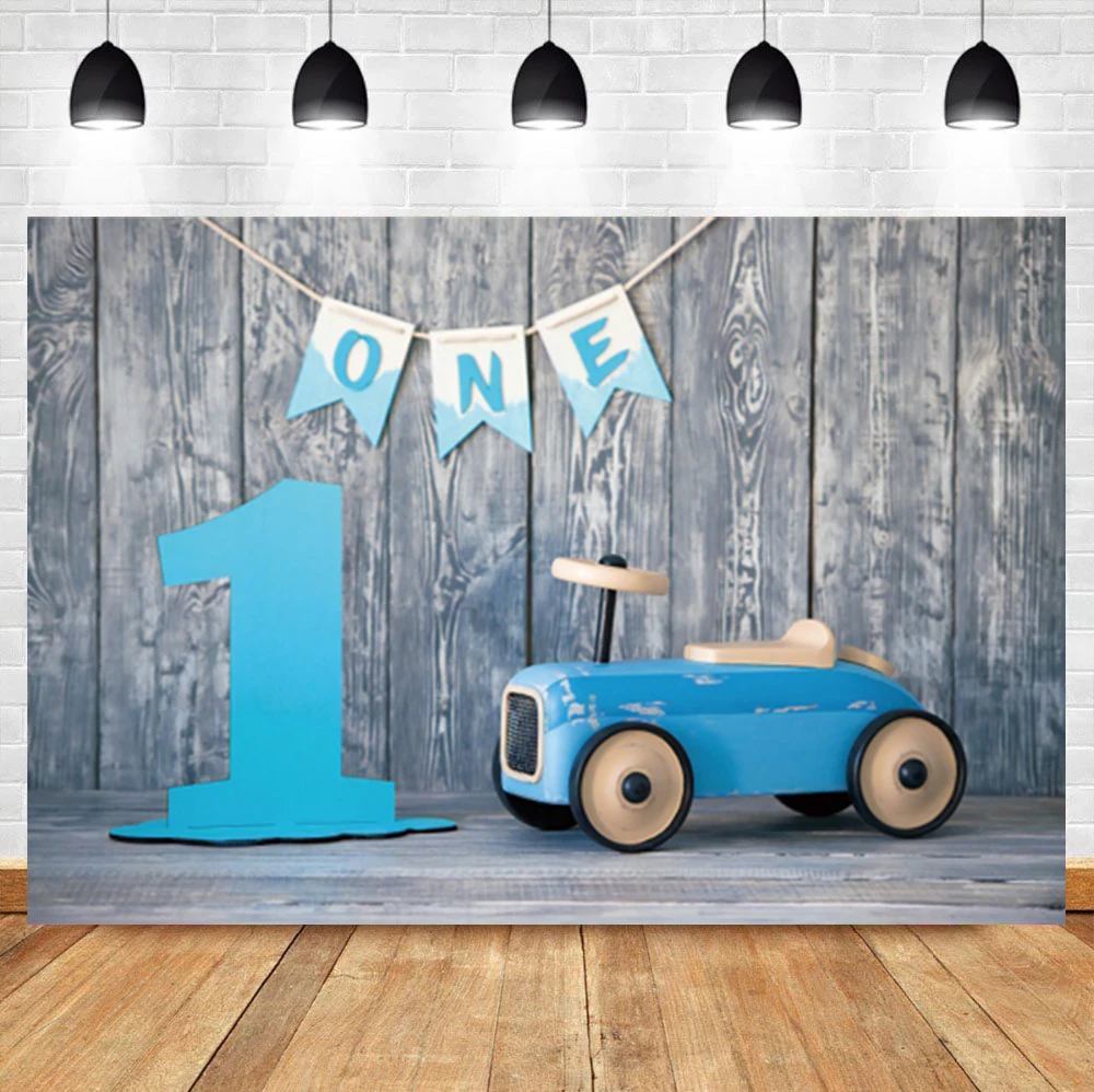 

Laeacco Vintage Wooden Board Baby 1st Birthday Party Portrait Custom Backdrop Photographic Photo Background For Photo Studio