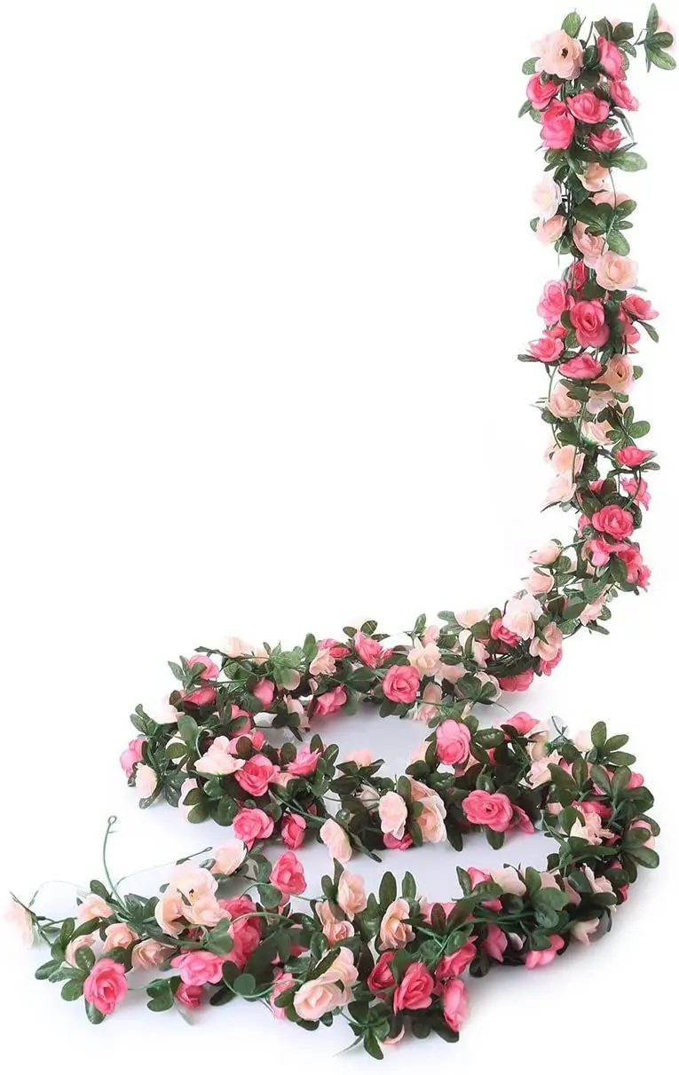 Elegant 2-Piece Rose Vine Garland Set for Wedding and Home Decor