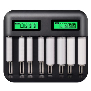 

8 Slots Lcd Display Usb Smart Battery Charger For Aa Aaa Sc C D Size Rechargeable Battery 1.2V Ni-Mh Ni-Cd Quick Charger