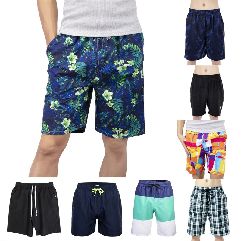 Свободные повседневные мужские пляжные шорты Летняя Пляжная одежда быстросохнущие карманные мужские шорты мужские укороченные шорты мужской повседневный купальник 16 цветов