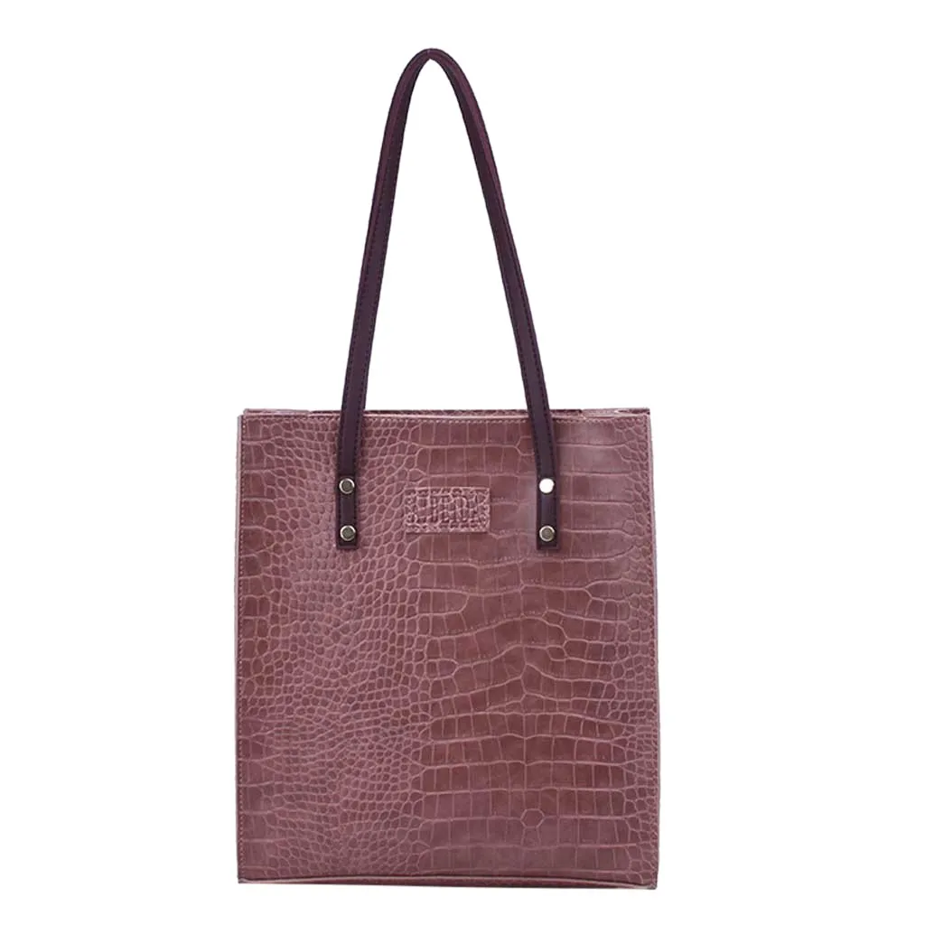 Модная сумка с текстурой под кожу крокодила сумки-шопперы для женщин Повседневная хозяйственная сумка роскошная кожаная сумка через плечо шоппер женские сумочки - Цвет: B