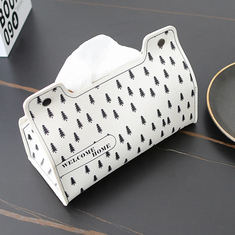 Leather Tissue Box Car Toilet Pumping box Home Living Decoration Table Napkin Holders Papers Dispenser Kitchen Desktop Organizer 4