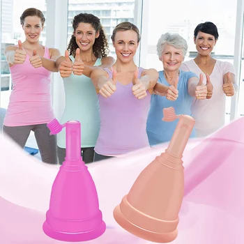 

Personal Care Female Menstrual Cup Period Cup with Lid S/L Size for Regular and Heavy Flow Silicone Period Alternative
