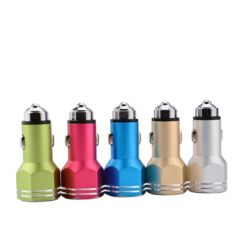 2 USB Car Charger 10 шт. Usb адаптер зарядное устройство Зарядка металлическая розетка 2 порта 3.1A мобильный телефон Быстрая зарядка для Iphone samsung Xiaomi автомобильный мобильный телефон - Тип штекера: 2 USB Car Charger