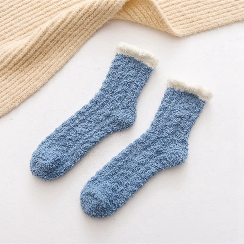 Женские плюшевые носки из мягкой микрофибры; пушистые теплые домашние тапочки; зимние носки-Тапочки