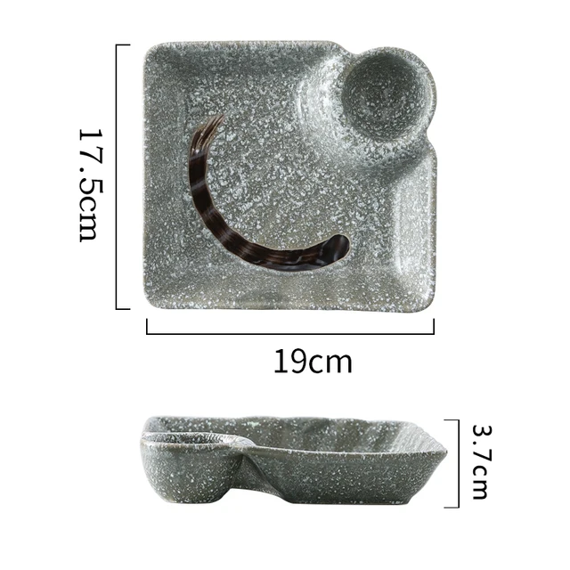 Japanese Sushi Plate Retro Personality Ceramics Steak Plate Creative Western Steak Dinner Plates Restaurant Tableware DA60PZ 7 inch