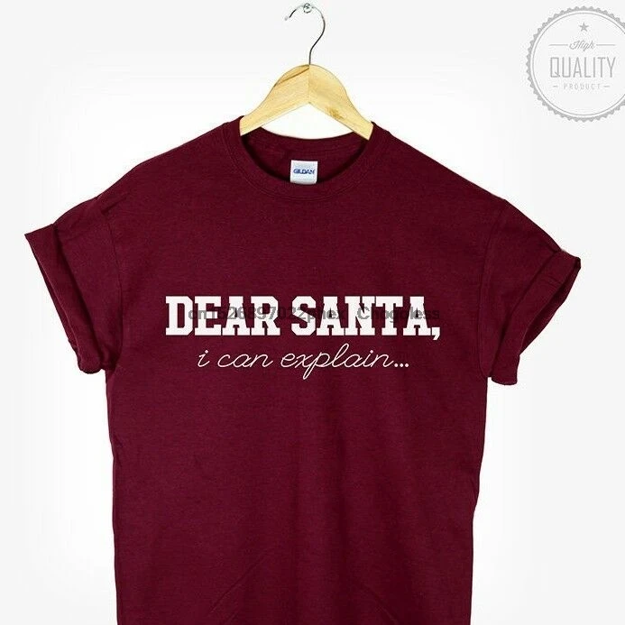 Футболка Dear Santa Рождественский топ лозунг Tumblr Ocd Love Hate Hipster подарок для семьи |