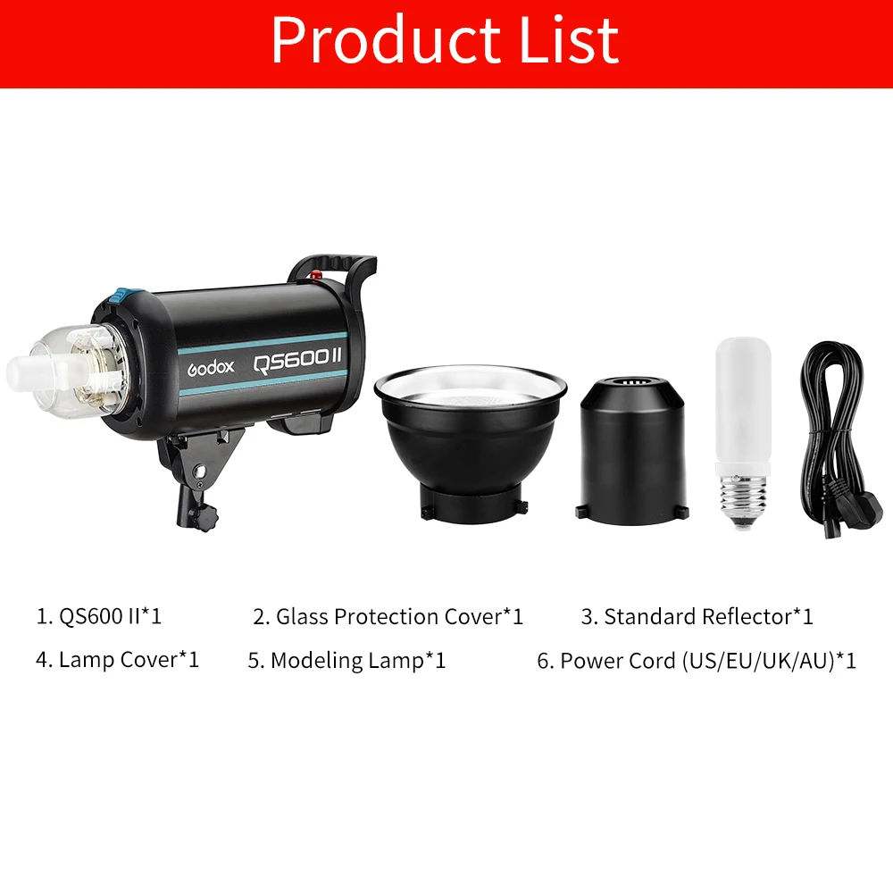 US $319.00 Godox QS600 II QS600II 600Ws Professional Studio Strobe With BuiltIn Godox 24G Wireless X System Offers Creative Shooting