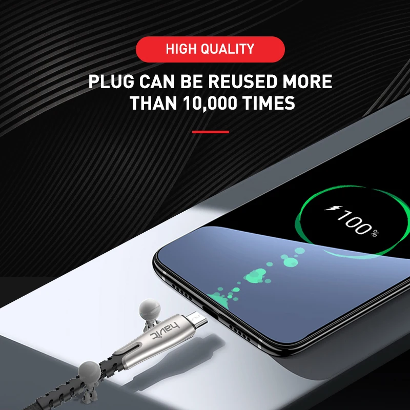 HAVIT Micro USB Cable Fast Charging Microusb Charger Cable For Samsung Xiaomi Data Wire Cord Android Mobile Phone Cables 1.2m