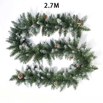 

With Pine Cones Ornament Rattan Berries PVC 2.7 m Party Accessories Christmas