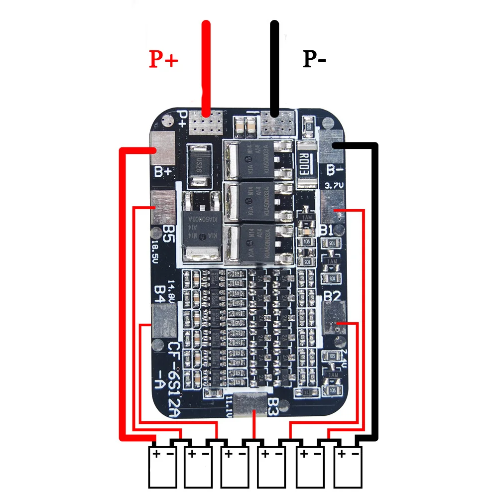 Балансировочная плата BMS 2S 3S Φ 6S 40A 50A 18650 Lipo для защиты литий ионной литиевой