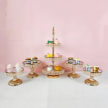 

3 Tier Square Macaron Cake Stand mirror Tray Display Rack For Wedding Birthday