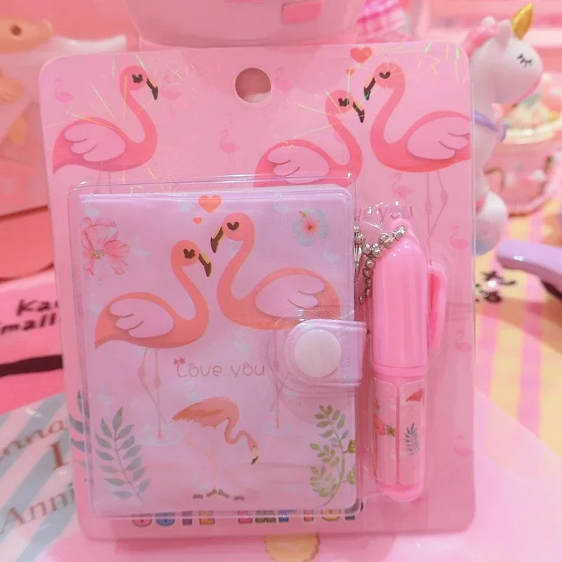 Kawaii Единорог Фламинго Мини ноутбук шариковая ручка Набор Милые блокноты ручки