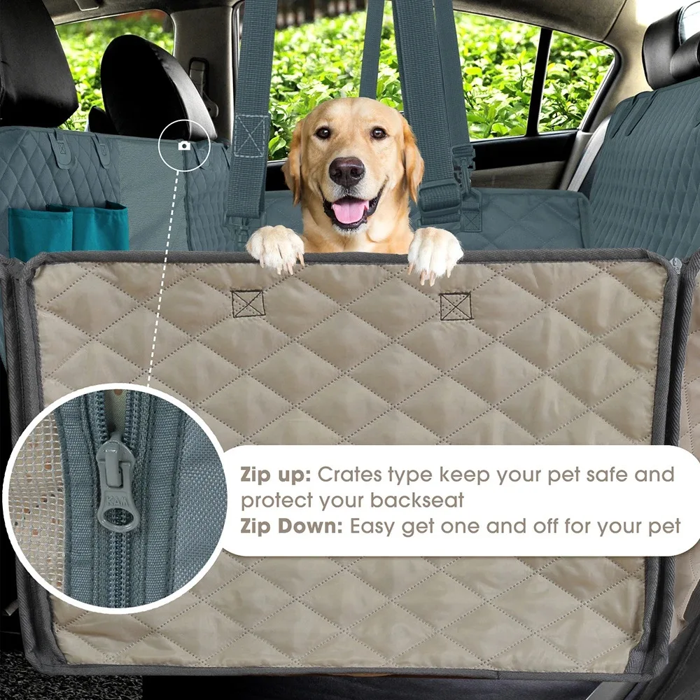 Dog Car Seat Cover Waterproof Dog Hammock Car Blanket Mats Case 2 In 1 For Rear Back Trunk Protector