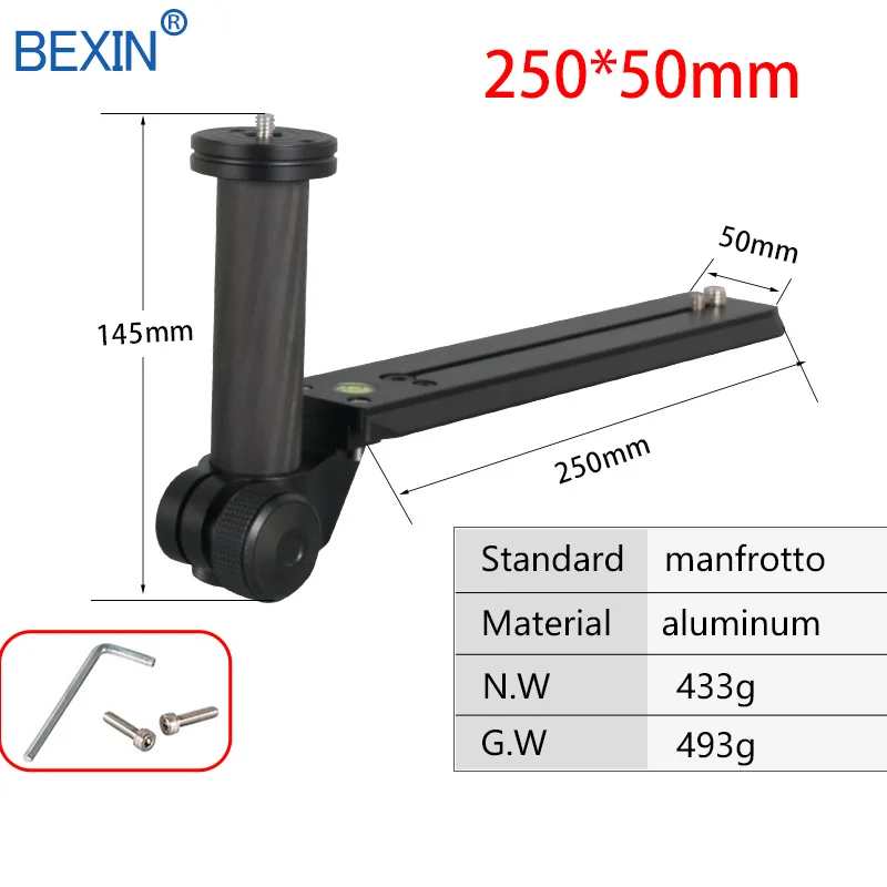 250x50mm Телеобъектив Поддержка dslr quick release Камера пластина штатив площадь 50 мм Ширина пластины для manfrotto dslr камера с винтом 3/8 1/4 - Цвет: 250x50mm