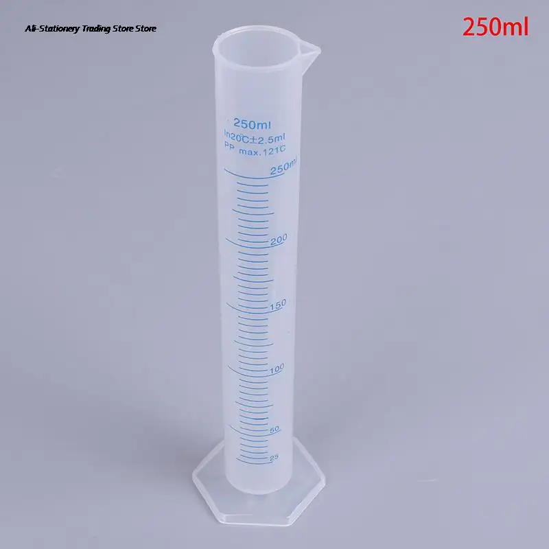 250ml Plastic Measuring Cylinder Laboratory Test Graduated Tube tool Affordable Chemistry Set