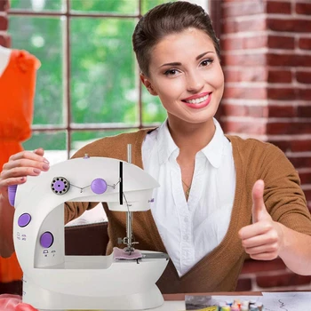 

High Quality Household Electric Mini Sewing Machine Small Automatic DIY Handwork Sewing Machine Dual Speed With Power Supply