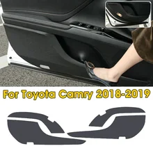 Защитная накладка для внутренней двери автомобиля, наклейка из углеродного волокна для Toyota Camry Nerf Bars, беговые панели