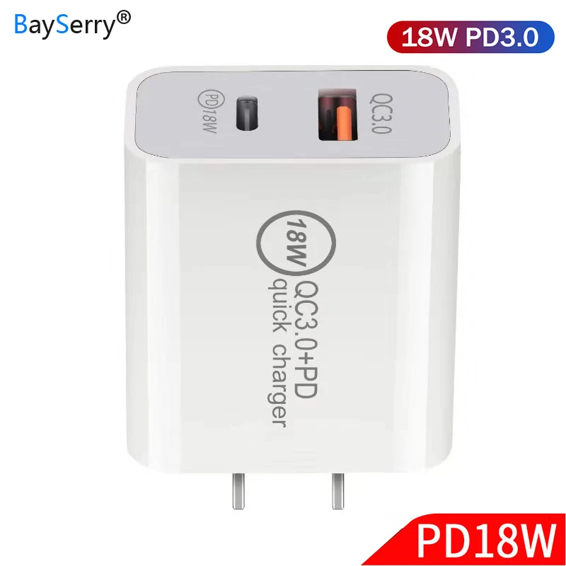 QC3.0 PD3.0 18 Вт Быстрое Зарядное устройство USB зарядное для iPhone X XR XS MAx EU US Plug мобильный