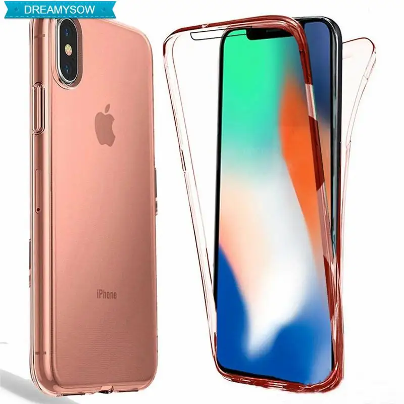 

360 Full Body Phone Case For iPhone 6 6S 7 8 Plus X XR XS Max Clear Silicone TPU Cover on For iPhone 5.8 6.1 6.5 2019 Phone Case
