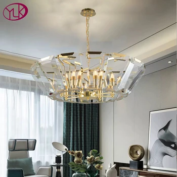 

Modern gold chandelier lighting for living room luxury home decoration crystal lamps dining bedroom chain light fixtures