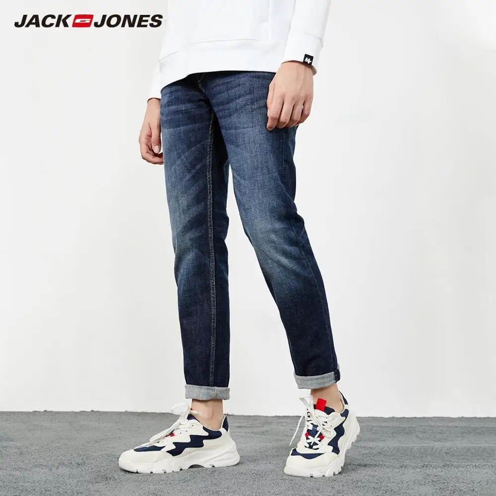 JackJones мужские хлопковые Стрейчевые джинсы облегающие брюки мужская одежда